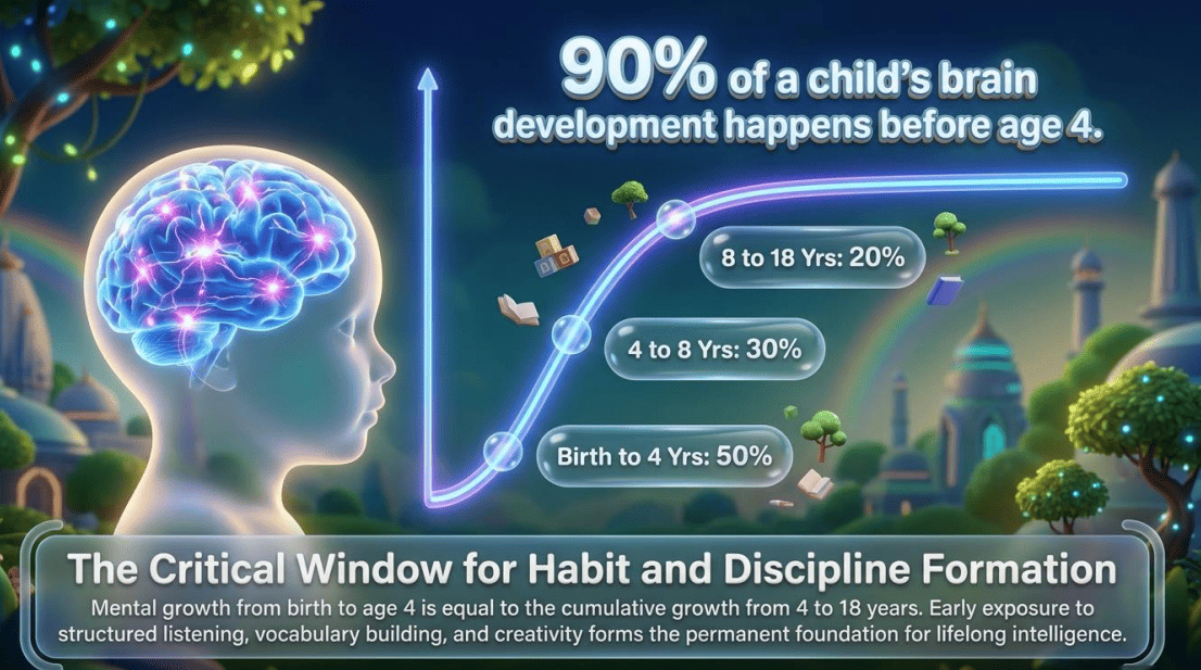 90% of a child's brain development happens before age 4